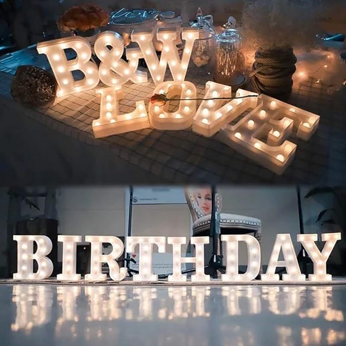 MUMUXI Marquee Light Up Letters | Large Light Up Numbers | Battery Powered and Bright with Every Letter of The Alphabet | for Wedding, Birthday, Party, Celebration, Christmas or Home Decoration (I)