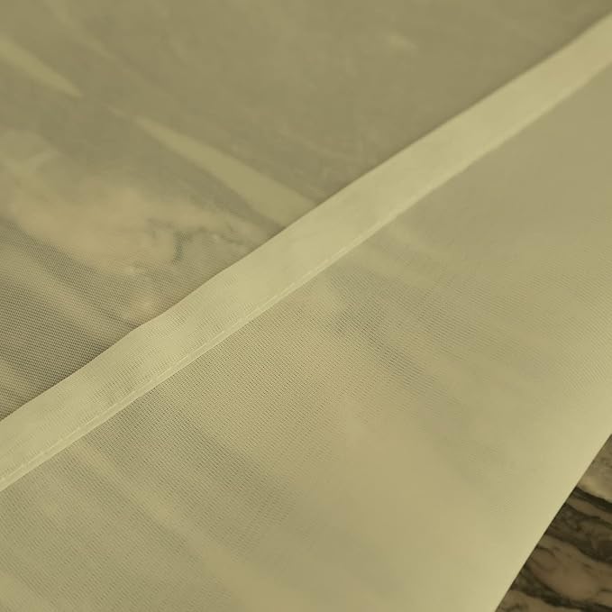 Window Light Yellow Sheer Curtains 95 Inches Long 2 Panels Sheer Curtain Basic Rod Pocket Panel for Bedroom Children Living Room Yard Kitchen (Light Yellow, 52" W x 95" L | 2 pcs)