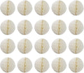 20pcs Honeycomb Flower Balls - Party Decor, Tissue Paper Pom Poms (6inch, Beige)