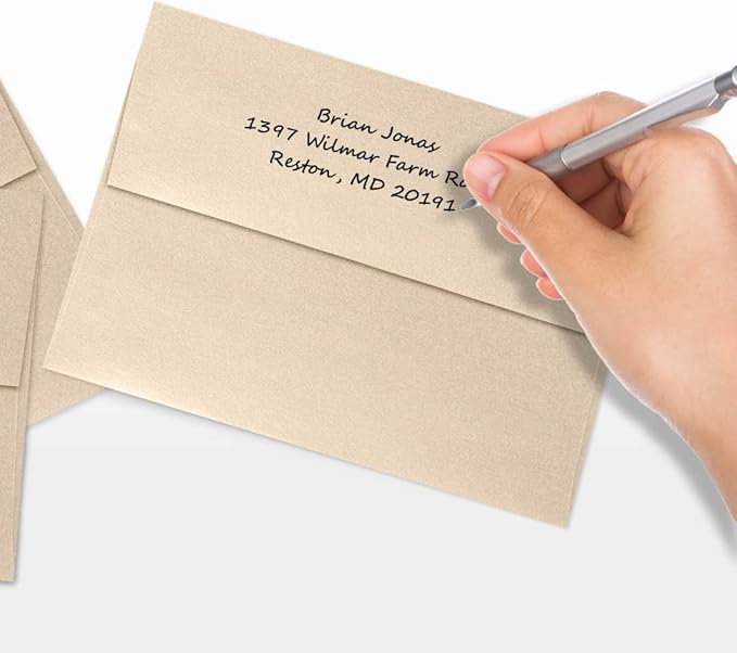 LUXPaper A7 Invitation Envelopes | Peel & Press | 5 1/4" x 7 1/4" | Taupe Metallic | 80lb. Text | 50 Qty