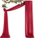 MLMC Red Wedding Arch Draping Fabric 1 Panel 29" x 20 FT Extra Long Gauze Drapes Sheer Backdrop Curtains 6.6 Yards Airy Outdoor Drapery Panels for Wedding Baby Shower Birthday Decor