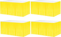 4 Pack 29x108 Inch Metallic Foil Fringe Tinsel Table Skirts for Rectangle Tables Streamer Backdrop for Wedding, Birthday, Parade Floats, Christmas, Halloween Party Decoration(New Yellow)