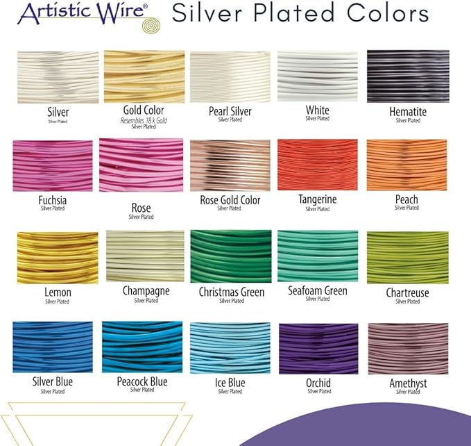 Artistic Wire, 24 Gauge Tarnish Resistant Colored Copper Craft Wire, Grey, 20 yd
