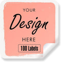 Custom Personalized Labels - Square 4"x4" Stickers With Any Design, Image, Logo, Text - Thank You Labels for Business, 100 Count