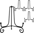 4PCS Premium Black Iron Plate Stands for Display 6 Inch, Decorative Solid Metal Plate Holders for Displaying, Mini Easel, Frame, Book, Card, Plaque, Bowl, Picture Stands for Display