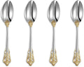 KEAWELL Luxury 6.3" Teaspoons, 18/10 Stainless Steel, Gorgeous Small Spoons, Stirring, Mixing, Sugar, Cake, Dessert Spoons, Mini Antipasto spoons (Gold Accent)