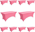 10-Pack 6ft Spandex Table Covers for Rectangle Standard Folding Tables - Wrinkle Resistant Stretch Tablecloths - Ultimate Fitted Table Protector for Parties, Banquet, Wedding