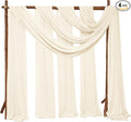 4 Panels Wedding Arch Draping Fabric 28" x 20 Ft Nuptials Arch Drapes Chiffon Fabric Drape Sheer Backdrop Curtain for Wedding Party Ceremony Birthday Swag Arbor Drapery Reception Ceiling Decor(Ivory)