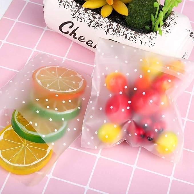 Self Adhesive Cookie Cellophane Treat Bags with Seal 5.5x5.5 Inches, 4 Mils Self Sealing Resealable Individual Plastic Packaging Bags with Thank You Labels for Gift Giving Party Favor Candy 100 Pcs