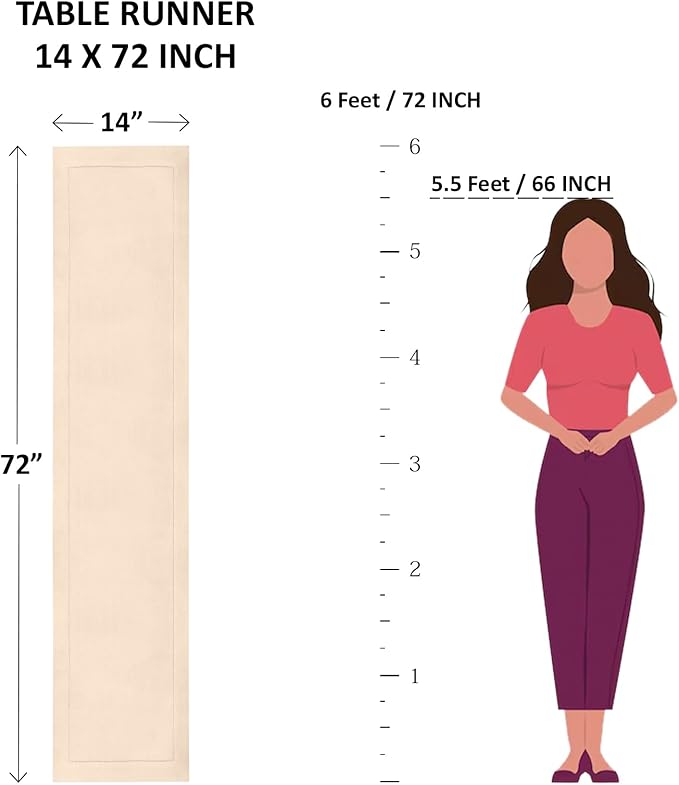 Solino Home Linen Olive Table Runner 72 Inches Long - 100% Pure Linen Hemstitch Table Runner 14 x 72 Inch for Dresser, Dining, Fall, Autumn, Thanksgiving - Classic Hemstitch