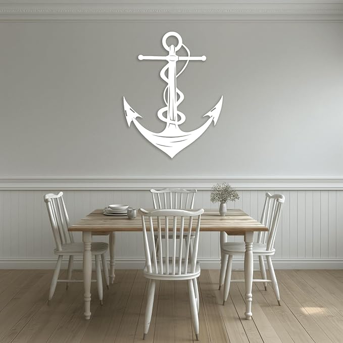 XXQ Anchor Metal Wall Decor, Anchor Metal Wall Art for Bedroom Living Room Dorm Antique Anchor Wall Decor Antique Metal Anchor Farmhouse Decor (Black, 39" x 59" / 100 x 150cm)