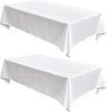 Fitable Faux Linen Tablecloths 2 Pack, Faux Burlap Fabric Table Clothes for Rectangle Tables, Rustic Table Covers for Kitchen Dining, Party, Farmhouse (White, 54 x 78 Inch)