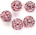 50pcs Adabele Grade A Suncatcher Crystal Rhinestone Pave Loose Beads 8mm Light Rose Pink Polymer Clay Disco Ball Spacers Compatible with Shamballa All Craft Jewelry Making DB8-55