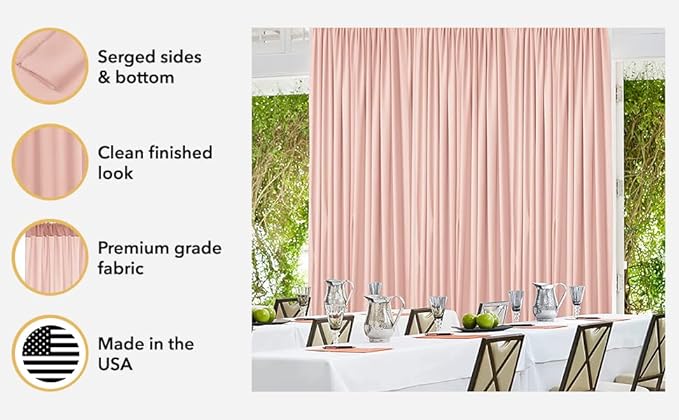 AK TRADING CO. 10 feet Wide x 12 feet Long Polyester Backdrop Drapes Curtains Panels with Rod Pockets - Wedding Ceremony Party Home Window Decorations - (Orange)