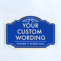 Custom Decorative Outdoor Metal Sign, Personalized Aluminum Driveway Waterproof Sign Made in USA, Design 2 Blue Steel 30x24 In
