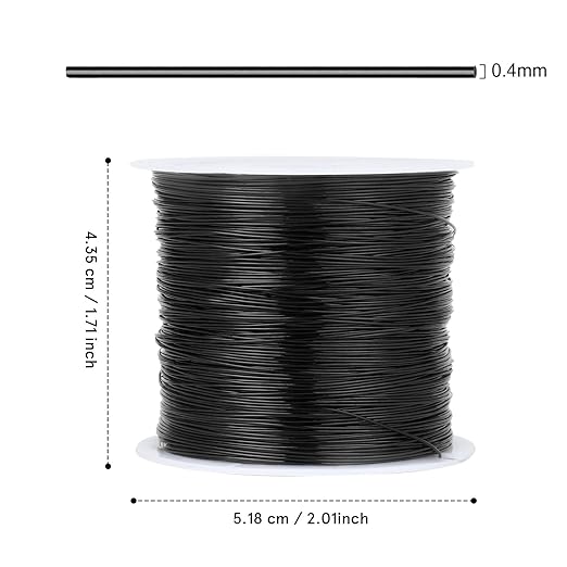 328FT Jewelry Wire 26 Gauge Tarnish-Resistant Copper Beading Wires Roll Bulk for DIY Crafts Jewelry Making, Black Wire