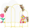 Metal Arch Backdrop Stand and White Wedding Arch Cover Set 7.2FT 6.6FT 6FT Wedding Arched Frame Balloon Arch Backdrop Stand with Spandex Arched Covers for Baby Shower Bridal Banquet Decor