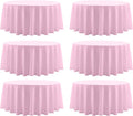Round Tablecloth 120 Inch 6 Pack Pink Tablecloths Washable Decorative Linen Polyester Table Clothes Cover for Dining Table Banquets Buffet Parties and Wedding