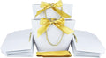 HUAPRINT Gift Bags with Handles,7.48×3.54×7.9 inches,Party Favor Bags with Bow Ribbon,12Pcs White Paper Bags for Birthday Wedding Bridesmaid Present Celebration Holiday