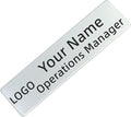 Stainless Steel Custom Silver Name Tags With Pin or Magnet Adhesive tape, Metal Personalized Customizable Name Tags,Metal Name Tag for Cops, nurses, doctors,Teachers,Employee,Workers(Silver)