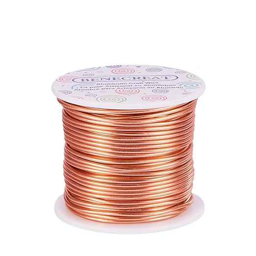 BENECREAT 9 10 12 15 17 18 20 Gauge Aluminum Wire (18 Gauge,492 FT) Anodized Jewelry Craft Making Beading Floral Colored Aluminum Craft Wire for Garden, Model Making - Copper Tone