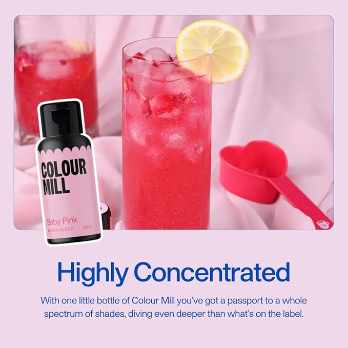 Colour Mill Aqua Blend Water-Based Food Coloring, 20 Milliliters Baby Pink