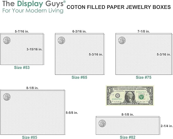 TheDisplayGuys - 25-Pack #53 Kraft Paper Cardboard Gift Boxes/Jewelry Cases w. Cotton Padding & Lid - Teal Green - (5.4" x 3.9" x 1.0")
