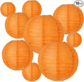 BEISHIDA Orange Round Paper Lanterns Decorative Hanging Asia Chinese Japanese Paper Lanterns Lamp for Birthday Wedding Halloween Baby Bridal Shower Fall Home Decor Party Decoration（10 Packs）