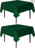 sancua Square Tablecloths 85x85 Inch Hunter Green, 2 Pack - Fabric Table Cloth for Square or Round Tables, Washable Polyester Table Cover for Christmas Dinner, Holiday Party, Display Tables