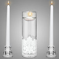 Irenare Unity Candles with Holder for Wedding Ceremony Wedding Decortions Accessories Glass Candle Holder Pillar Candle for Formal Events Church(Lace)