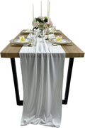 Luxurious Velvet Table Runner, 10ft Wedding Reception Decorations, 20x120inch Soft Velvet Fabric, Table Linen Overlay, Wedding Table Runners (White, 20X120inch)
