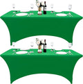 2-Pack 4ft Spandex Table Covers for Rectangular Folding Tables - Wrinkle Resistant Stretch Tight Table Cloths - Ultimate Fitted Table Protector for Parties, Banquet, and Wedding