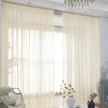 Window Light Yellow Sheer Curtains 130 Inches Long 2 Panels Sheer Curtain Basic Rod Pocket Panel for Bedroom Children Living Room Yard Kitchen (Light Yellow, 52" W x 130" L | 2 pcs)