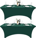 2-Pack 6ft Spandex Table Covers for Rectangle Standard Folding Tables - Wrinkle Resistant Stretch Tablecloths - Ultimate Fitted Table Protector for Parties, Trade Shows, Banquet