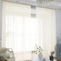 Window Beige Sheer Curtains 95 Inches Long 2 Panels Sheer Curtain Basic Rod Pocket Panel for Bedroom Children Living Room Yard Kitchen (Beige, 52" W x 95" L | 2 pcs)