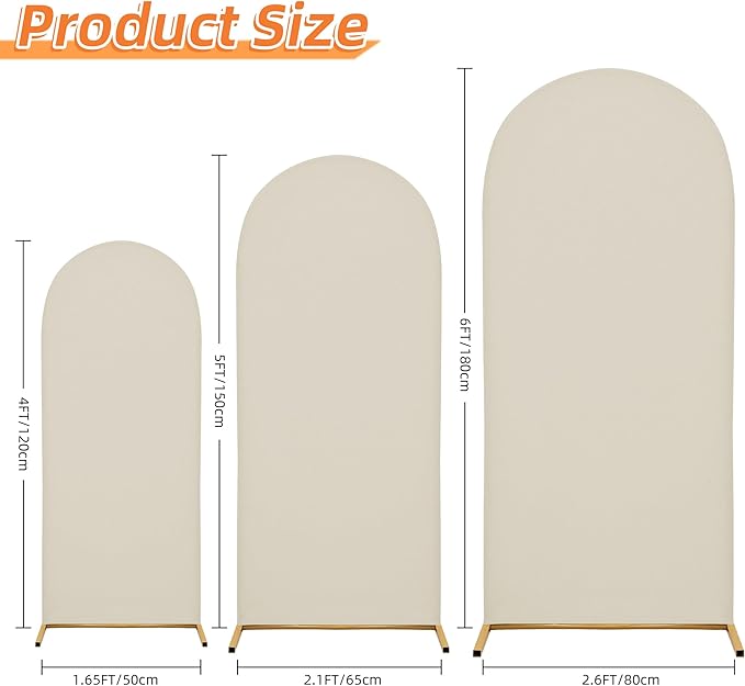 Wedding Arch Cover 4FT Arch Backdrop Cover Spandex Fitted Arch Cover for Round Top Chiara Backdrop Stand Covers for Wedding Birthday Party Baby Shower Banquet Ceremony Decoration