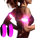 LED Armband Running USB Rechargeable(2 Pack), High Visibility Wristband for Runners, Joggers, Pet Owners, Cyclists, Adjustable Waterproof Reflective Bracelets for Night Running, Walking