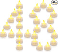 Homemory 48 Pack Waterproof Flameless Floating Tealights, Battery Flickering LED Tea Lights Candles - Wedding, Party, Centerpiece, Pool & SPA (Warm White)
