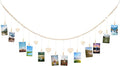 joycraft 5Ft Photo Banner with Clips, Photo Garland with Wooden Beads, Photo Clip String, Boho Photo Display for Bedroom, Office, Dorm, and Party Decor(11Pcs Clips + 6Pcs Wooden Heart Tags)