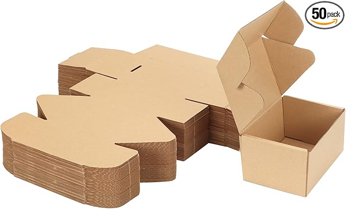 MEBRUDY 6x4x3 Inches Shipping Boxes Pack of 50, Small Corrugated Cardboard Box for Mailing Packing Literature Mailer