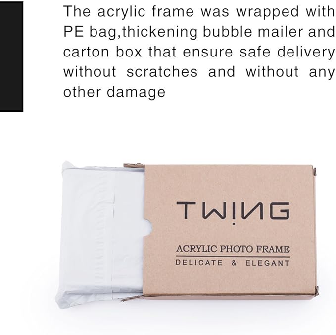 TWING 5x7 Acrylic Frame for Pictures, Clear Double Sided Acrylic Picture Frame with Microfiber Cloth, Picture Frame 5x7, 12 + 12MM Thickness Magnetic Photo Frame Desktop Frameless Display Gifts Ideal