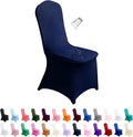 SUPERO Waterproof Spandex Chair Cover 25PCS, Stretch Dining Chair Covers, Polyester Outdoor Chair Covers, Protector Stretch Chair Cover for Party Universal, Banquet, Wedding Event, Hotel(Navy)