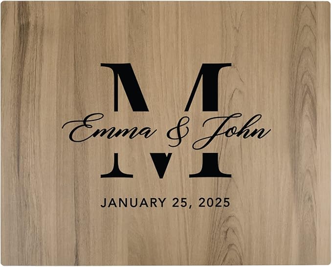 Andaz Press Large Wooden Welcome Sign for Wedding, Rustic Welcome Sign 16" x 20" Custom Monogram, Names & Date Fall Woodland Wedding Signage English Oak MDF Wood Finish Reception Indoor Outdoor Signs