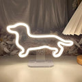 Dog Table Number Neon Sign Desk Lamp Night Light Wedding Letter LED Neon Sign Wedding Table Decorations Neon Light Shop Bedroom Home Room Decor Christmas Party Warm White USB 25×16 CM