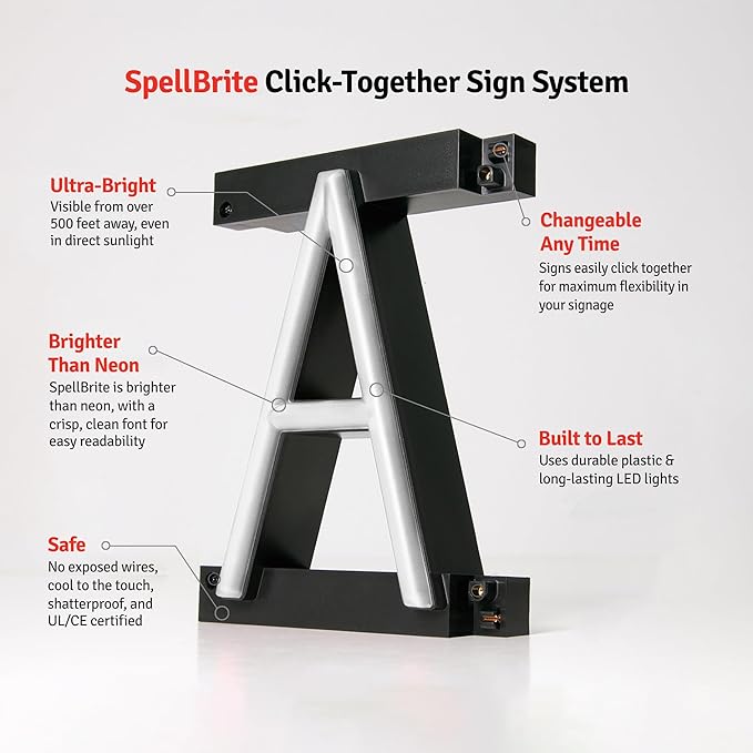 SpellBrite PINTS Sign | Beer-Related Sign with Neon Look, White LED Light Source | 17.8" x 6.3"