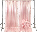 10ft x 10ft Ligt Pink Backdrop Curtains for Parties, Fabric Satin Background Curtain with Rod Pockets for Weddings, Birthday, Baby Shower, Photography, Graduation Party Backdrop Drapes, 2 Panels