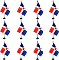 Dominica Republic Desk Flag, 12 Pack Dominican Republic Table Office Flag with Black Solid Pole and Stand Base, International Country Flag, Festival Celebration, Classroom Meeting Desktop Decor (Dominica)
