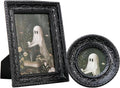 Cuspin Black Picture Frame Set of 2 Vintage Baroque Frames, Ornate Resin Photo Frame with 4x6 Picture Frame and 3x3 Round Frame, Antique Decorative Design for Tabletop Display or Wall Hanging