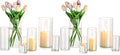 Glasseam Cylinder Vases Set of 12, Hurricane Candle Holder Clear Different Sizes, Modern Glass Cylinder Vase, Glass Vases for Centerpieces for Home Decor Wedding Centerpieces, Events, 4''+ 6''+7.8''