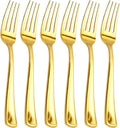 bUCLA 600PCS Gold Plastic Forks - 7.4inch Heavy Duty Plastic Forks Bulk Disposable for Party - Gold Silverware,Ideal for Weddings&Daily Using